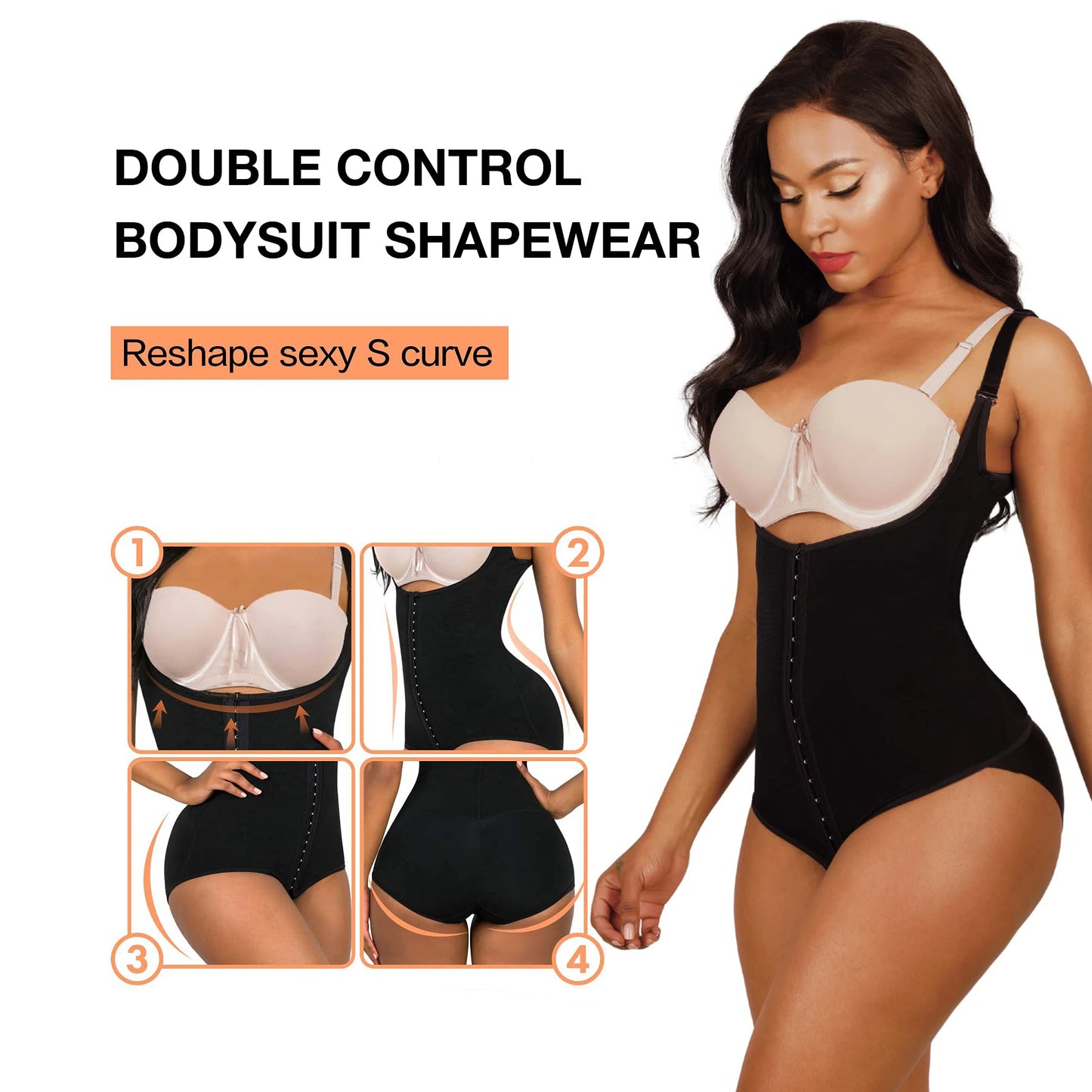 Women’s Waist Trainer & Butt Lifter Bodysuit – Slimming & Shaping Shapewear.