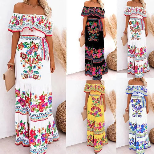 Elegant One-Shoulder Floral Maxi Dress