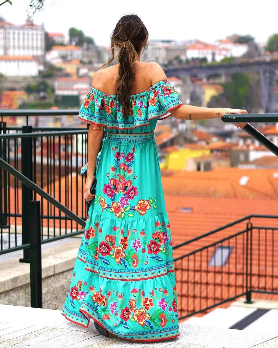 Elegant One-Shoulder Floral Maxi Dress