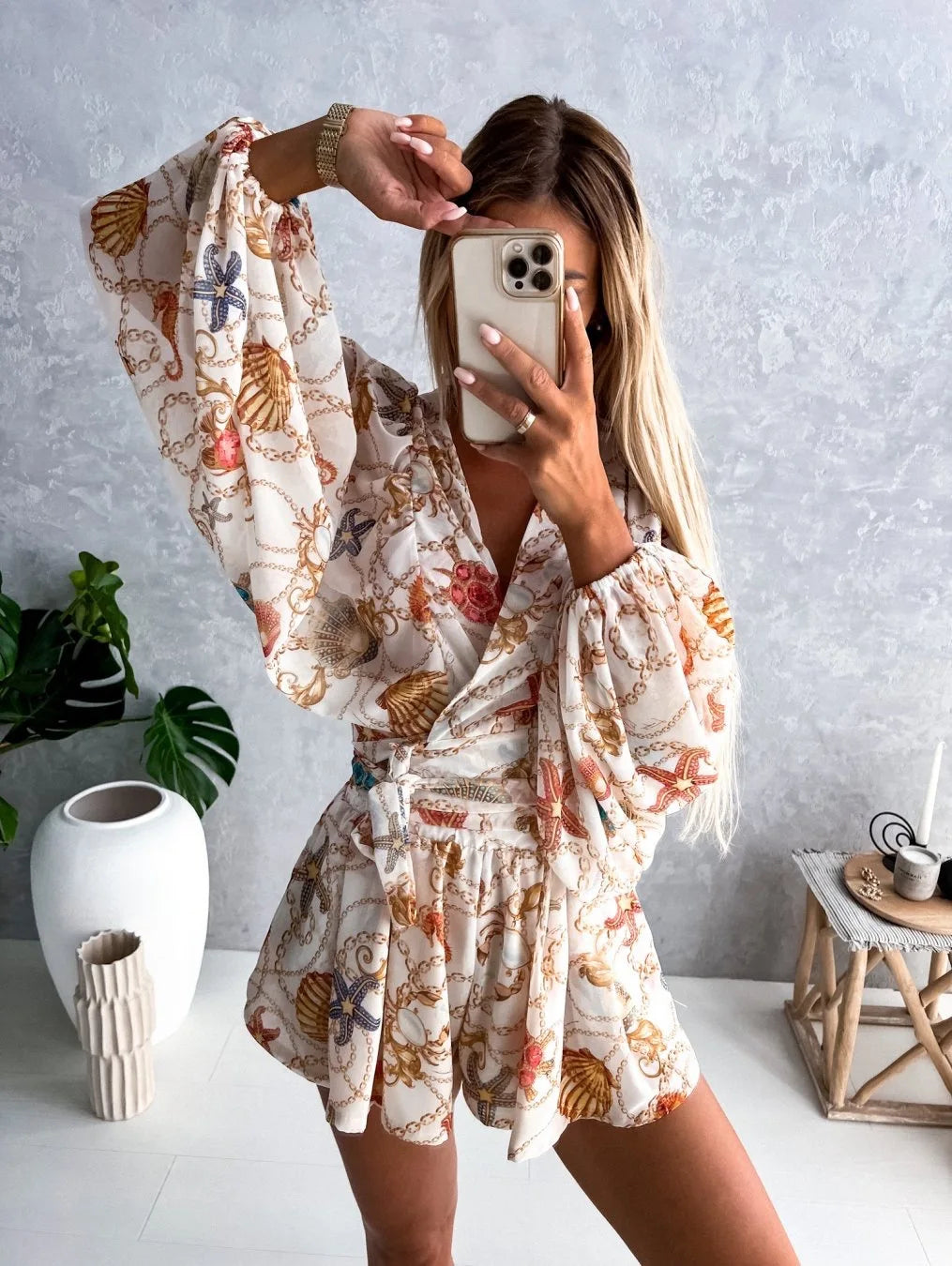 Sexy V-Neck Boho Jumpsuit for Women – Summer Casual Beach Romper