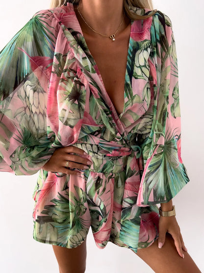 Sexy V-Neck Boho Jumpsuit for Women – Summer Casual Beach Romper