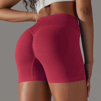 Women’s High Waist Scrunch Butt Yoga Shorts – Seamless Workout Fitness Leggings