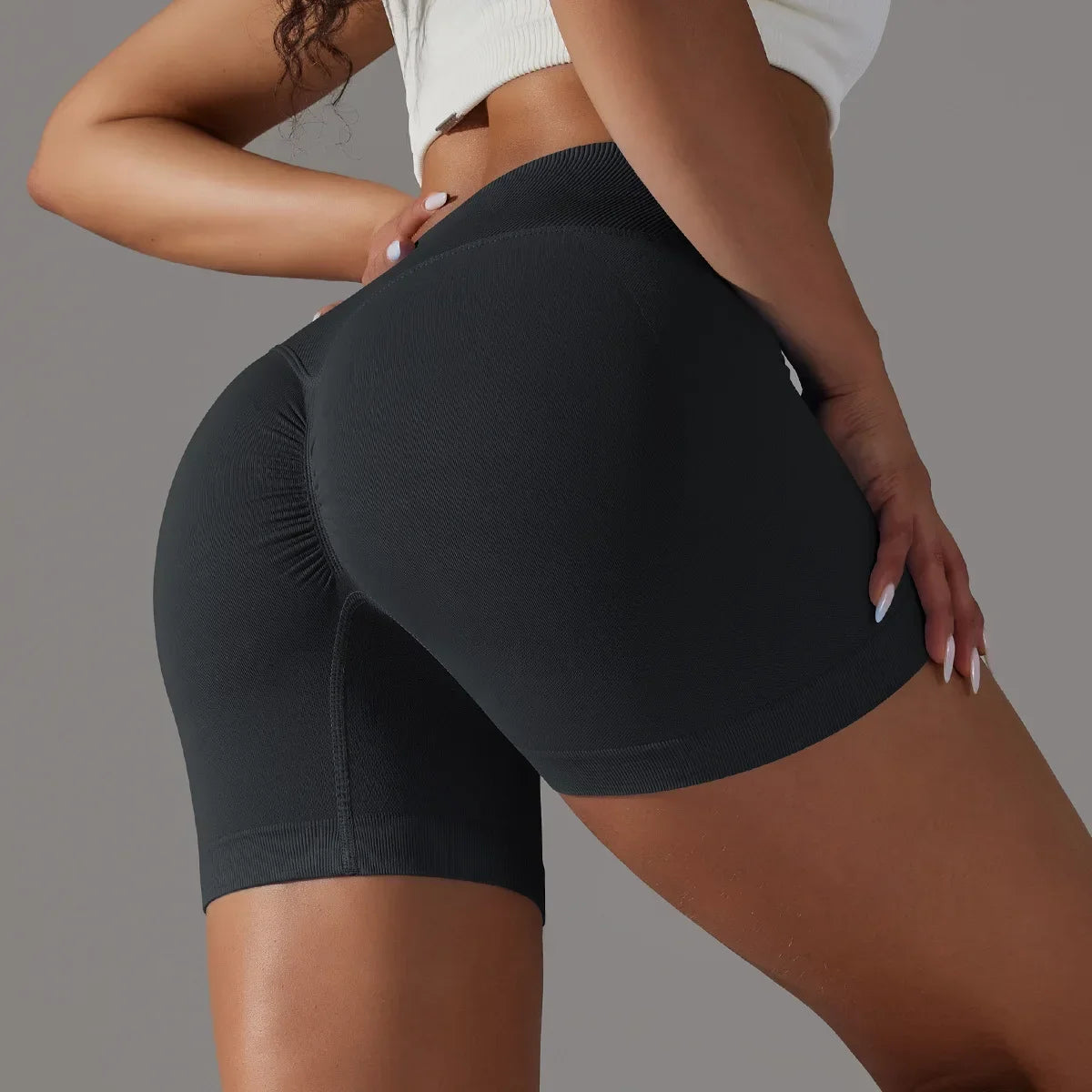 Women’s High Waist Scrunch Butt Yoga Shorts – Seamless Workout Fitness Leggings