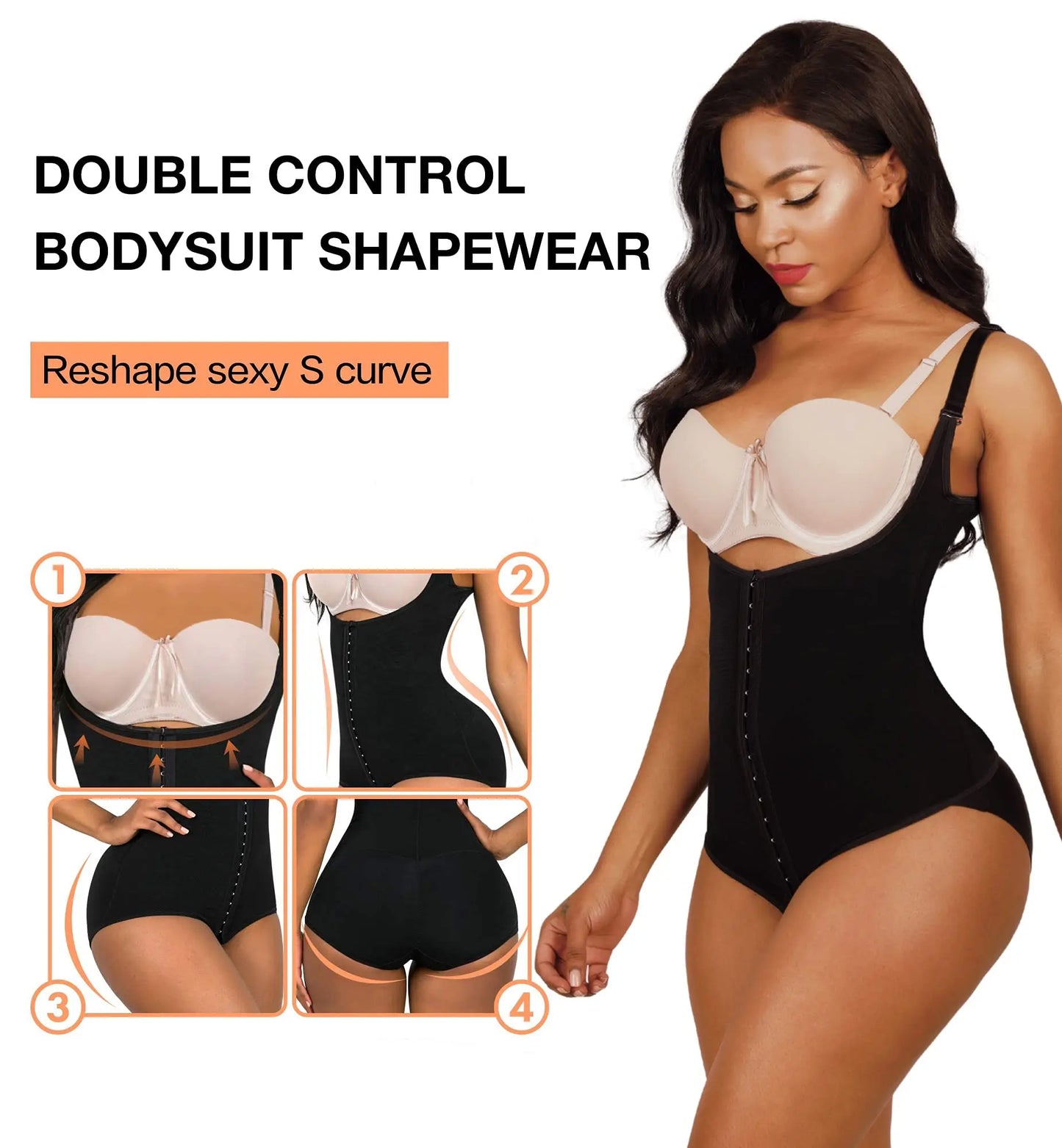 Women’s Waist Trainer & Butt Lifter Bodysuit – Slimming & Shaping Shapewear.