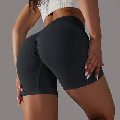 Women’s High Waist Scrunch Butt Yoga Shorts – Seamless Workout Fitness Leggings