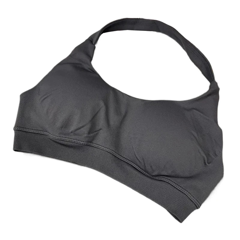 High Impact Halter Sports Bra – Padded, Backless Yoga & Workout Top