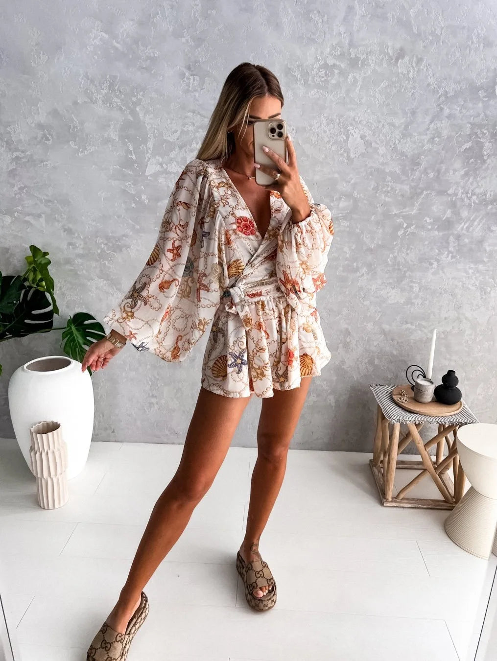 Sexy V-Neck Boho Jumpsuit for Women – Summer Casual Beach Romper