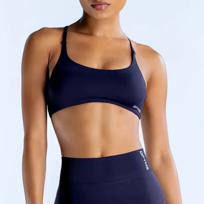 Seamless Twist Back Yoga Bra – Medium Support Fitness Crop Top